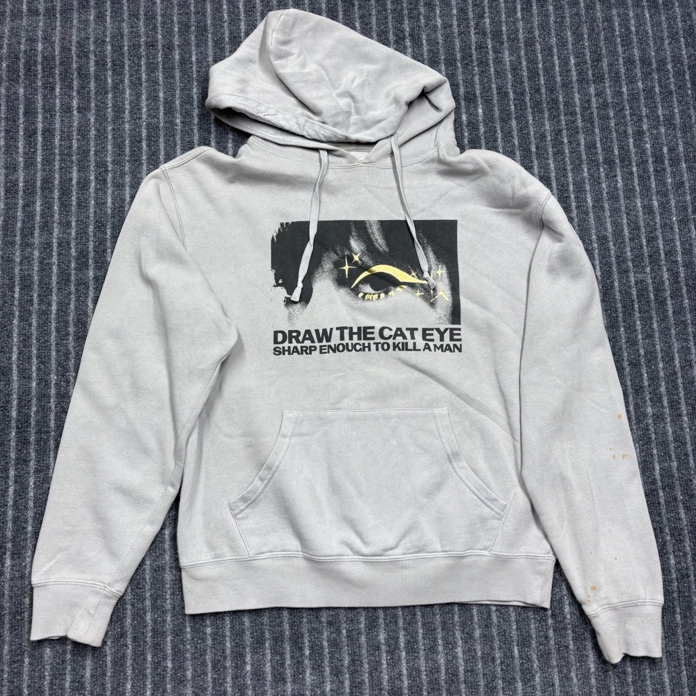 Taylor Swift Midnights Vigilante Hoodie SMALL Gray Cat Eye Graphic Sweatshirt